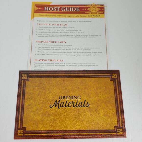 Crimes & Capers Lady Leona's Last Wishes Board Game 2021 Renegade Pre-Owned - Picture 8 of 11